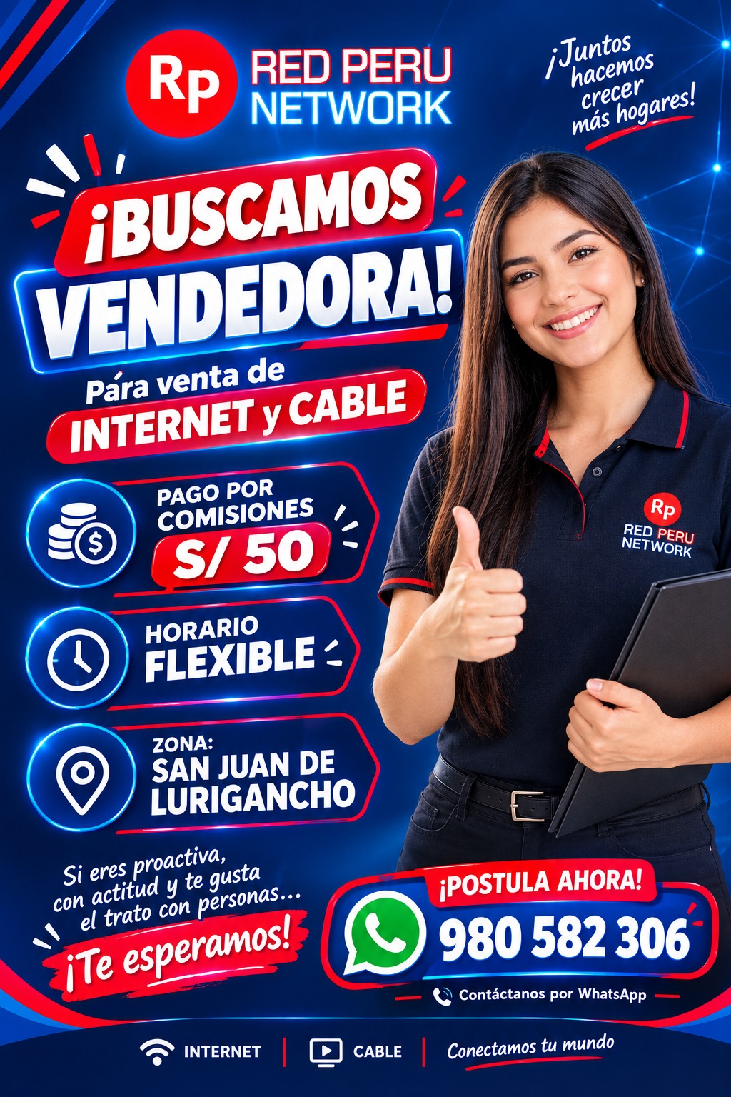 BUSCO VENDEDORES DE CAMPO-EMPRESA TELECOMUNICACIONES